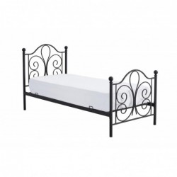 Łóżko PANAMA 90 cm metalowe czarny Halmar