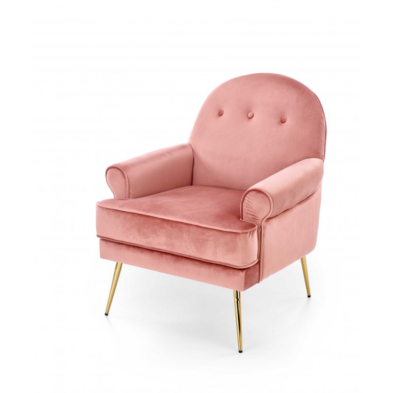 Fotel wypoczynkowy SANTI różowy / złoty Halmar