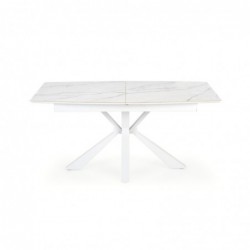Stół rozkładany VIVALDI blat - biały marmur nogi - biały Halmar