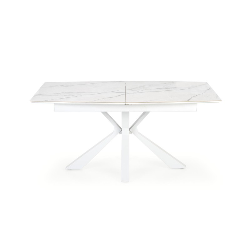 Stół rozkładany VIVALDI blat - biały marmur nogi - biały Halmar