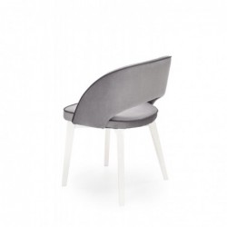 Krzesło drewniane MARINO biały / tap. MONOLITH 85 (jasny popiel) Halmar