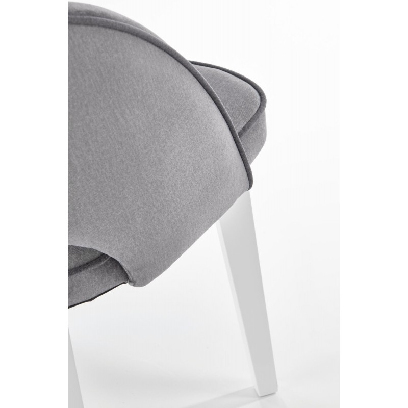 Krzesło drewniane MARINO biały / tap. MONOLITH 85 (jasny popiel) Halmar