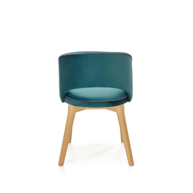 Krzesło drewniane MARINO dąb miodowy / tap. MONOLITH 37 (ciemny zielony) Halmar