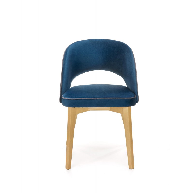 Krzesło drewniane MARINO dąb miodowy / tap. MONOLITH 77 (granatowy) Halmar