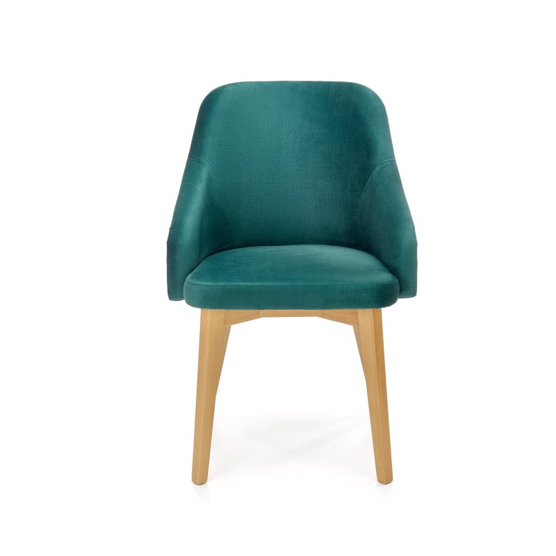 Krzesło drewniane TOLEDO 2 dąb miodowy / tap. MONOLITH 37 (ciemny zielony) Halmar