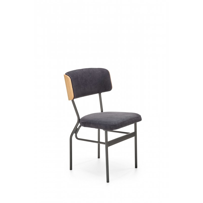 Krzesło metalowe SMART KR dąb naturalny/czarny Halmar
