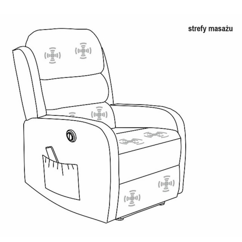 Fotel rozkładany z funkcją masażu Pegaz M velvet Signal