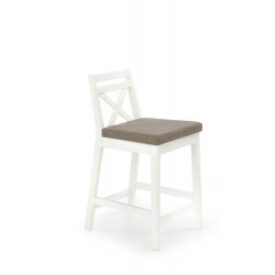 BORYS LOW krzesło barowe niskie biały / tap. Inari 23 