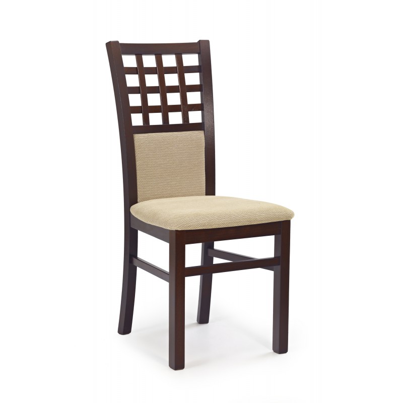 GERARD3 krzesło ciemny orzech / tap: Torent Beige GERARD3 krzesło ciemny orzech / tap: Torent Beige