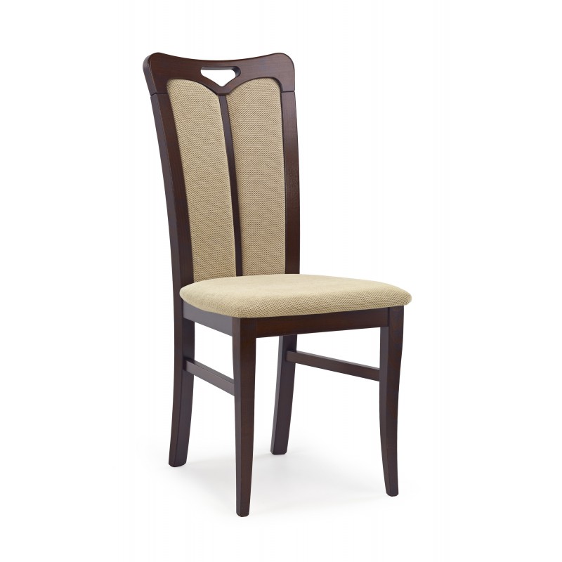 HUBERT2 krzesło ciemny orzech / tap: Torent Beige HUBERT2 krzesło ciemny orzech / tap: Torent Beige