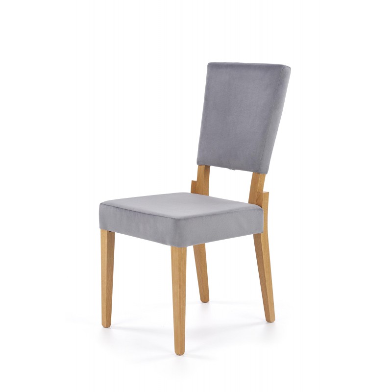 SORBUS krzesło, tapicerka - popielaty, nogi - dąb miodowy