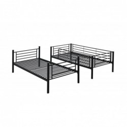 BUNKY łóżko piętrowe / opcja dwóch łóżek pojedynczych 90, czarny Halmar