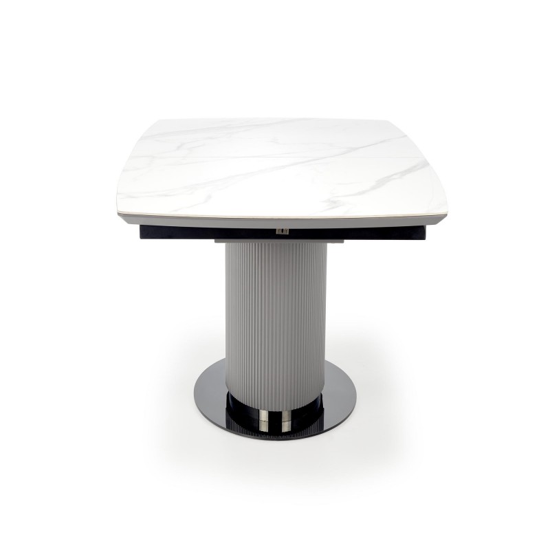DANCAN stół rozkładany, biały marmur / popielaty / jasny popielaty / czarny Halmar