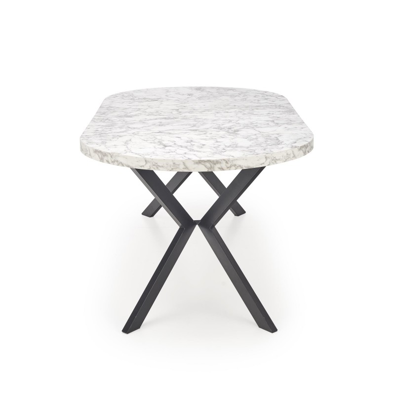 PERONI stół rozkładany biały marmur - czarny Halmar