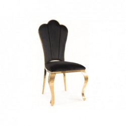 Krzesło Queen Velvet Złoty Stelaż/Czarny Bluvel 19 Signal