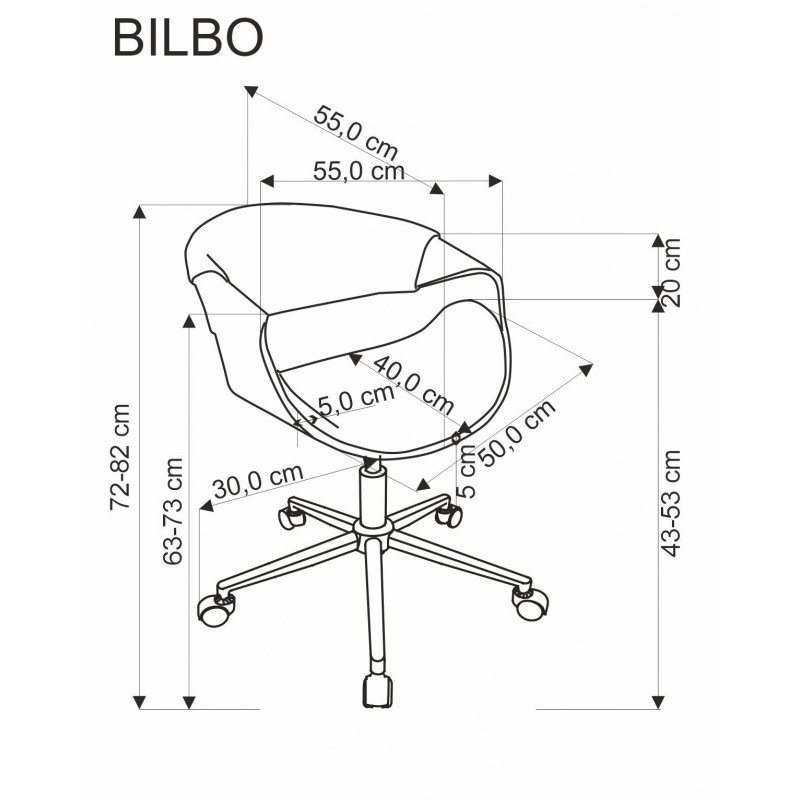 Fotel BILBO gabinetowy czarny / orzechowy Halmar