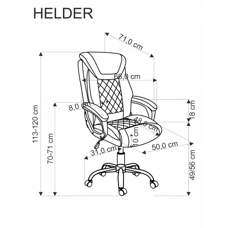 Fotel HELDER gabinetowy czarny Halmar